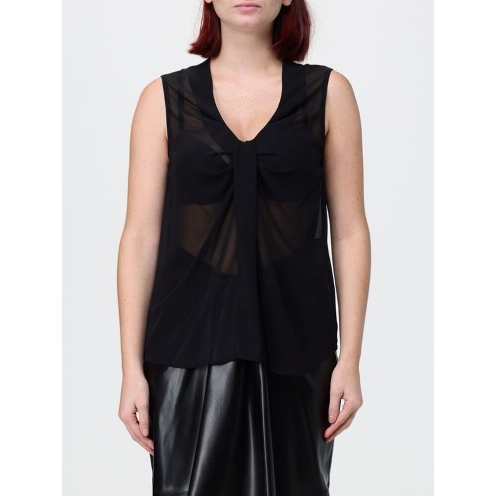 Hanita Women Hanita Sleeveless Draped Polyester Blouse With V-Neck